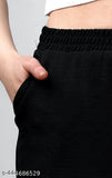 High-rise black track pants with regular, comfy fit
