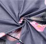 Glace-Cotton double bed sheets, floral print, superfine quality, 2 pillow covers. Indian-made summer linens for adults