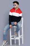 Black & White Color Block Cotton Mens Hoodie | Cool Streetwear T-shirt, trendy gymwear in India