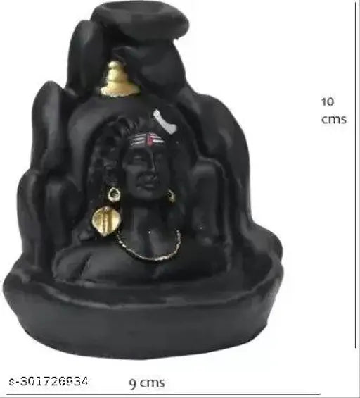 Poly resin Adi Shankara Lord Shiv Chowki Statue with incense holder and 50 cones, Diwali home decor accessory on table