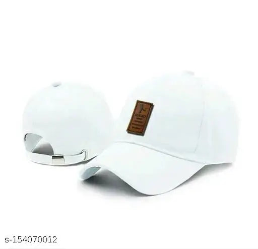 White baseball cap with adjustable strap