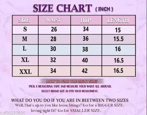 Size chart in inches, colorful skirt for women, available sizes: 4, 6, 8, 10, 12 and 14