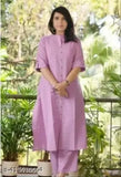 Cotton Katha kurta and plazzo set, solid net, short sleeves, Indian-made cotton outfit for women