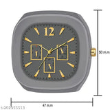 Stylish analog watch for men, multi color face with gold hands and numbers