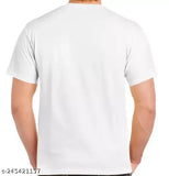 Panda-printed cotton blend round neck white t-shirt for men, short sleeves, ideal for summer wear