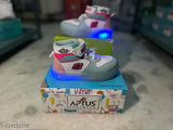 Synthetic colorblocked kids casual shoes with LED light, trendy and comfortable for party wear (sizes: 12-15M, 18-21M, 21-24M, 2-2.5Y, 2.5-3Y, etc.)