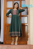 Dark blue kurta with Ganpati border