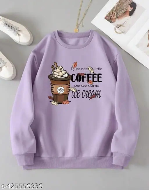 Stylish 2024 high-quality fleece fabric winter sweatshirt, printed viscose, long sleeves, ideal for cool weather