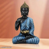 Polyresin Buddha statue with t-lite holder, 16.5cm high, adds serenity to living room decor