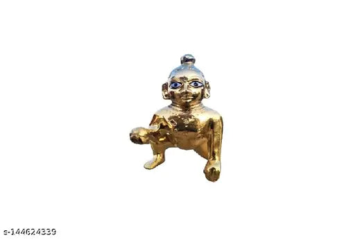 Brass ISKCON Original Krishna Idol, Bal Gopal, different sizes (1.75 inches), Indian artifact