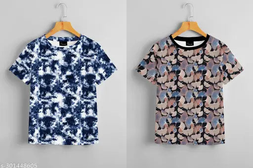 Multicolored t-shirt with a floral pattern, perfect for casual wear