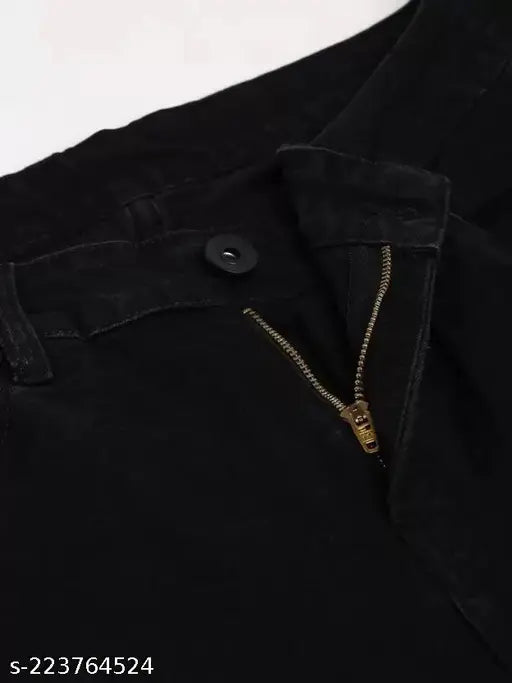 Black denim skinny fit jeans for men by MARKVIEW - trending, size 28/30/32, solid pattern, made in India