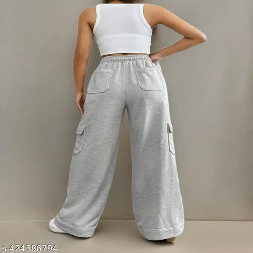 Grey women's baggy trousers, casual wear, western style