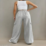 Grey women's baggy trousers, casual wear, western style