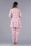 Women's rayon night suits, printed net pyjamas with three-quarter sleeves, Made in India