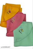 Fleece hooded baby blanket set (VDF), cartoon print, ideal for mild winter (pack of 3)