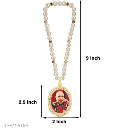 Handcrafted Guruji Swaroop Photo, religious dashboard figurine from Indo Trends. Indian artisan crafted, quality car hanging idol