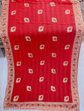 Vichitra Silk Jalak Saree, embroidered blouse, single free size, Indian origin