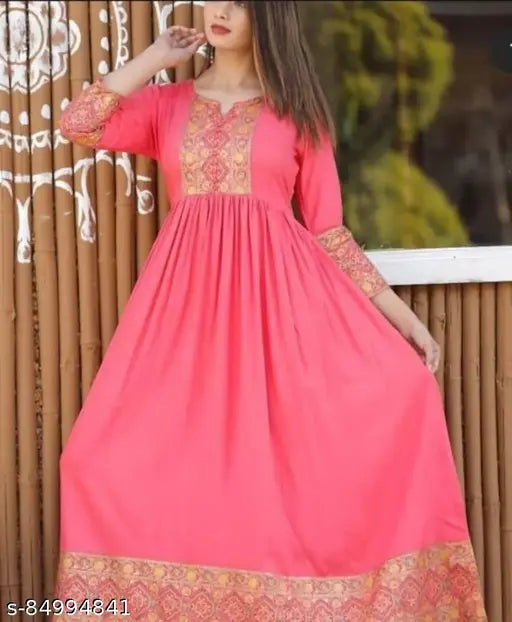 Rayon three-quarter sleeve JAIPUR kurtis, printed combo for women, single sizes L & XXL with 40in and 44in bust sizes respectively, Indian origin