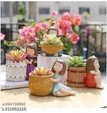 Attractive resin couple gardening figurines (set of 4), decorative garden showpiece