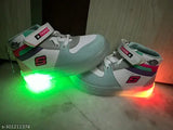 Synthetic LED light shoes for kids - colorblocked design with Velcro fastening, India origin