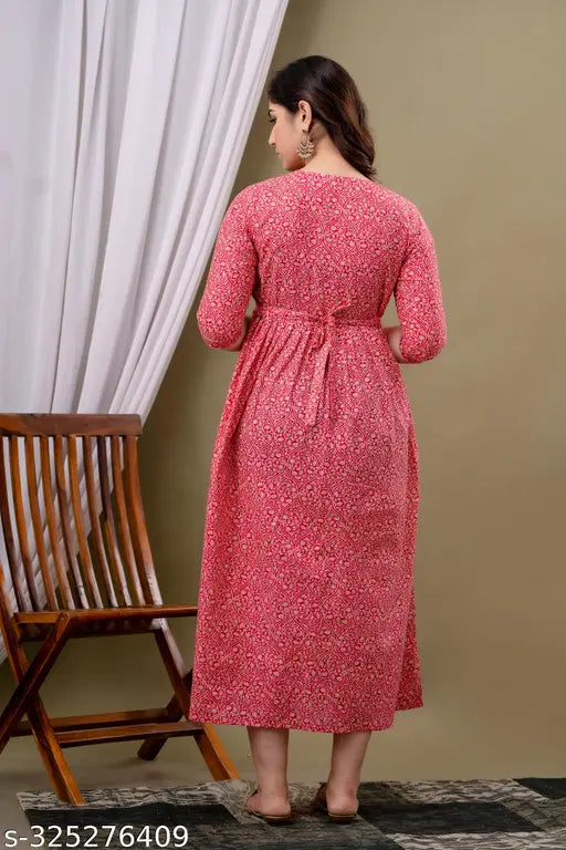 Pure cotton maternity gown with feeding nighty, nightgown style