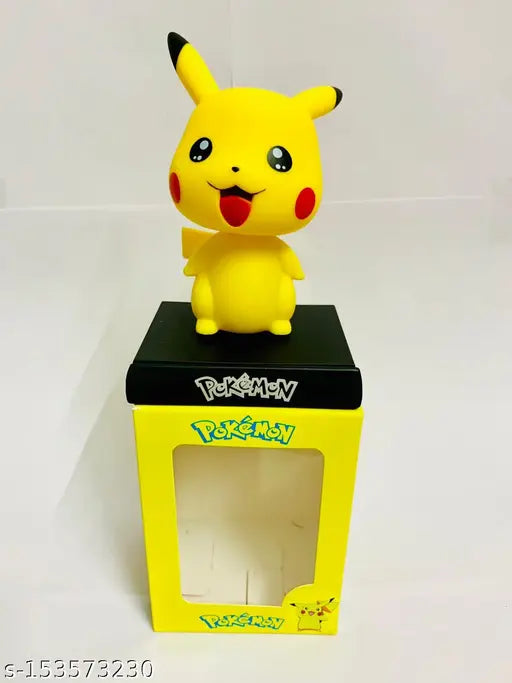Yellow Pikachu dashboard art, cute car decor from India