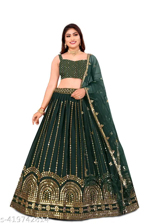 Indian Georgette Lehenga Choli, embellished with intricate embroidery. Vibrant colors, unique designs, and premium quality." (116 characters)