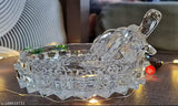 Crystal Feng Shui turtle, glass plate showpiece for career and good luck, unique office decor
