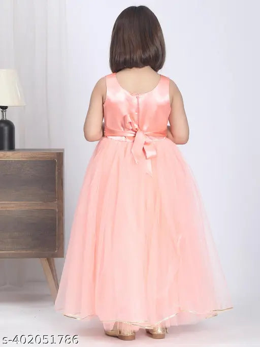 Dusty Rose embellished net dress, sleeveless party wear for kids aged 1-2 years, Indian origin