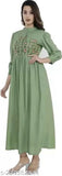 Rayon, embroidered anarkali gown with nine buttons - Indian festival and party wear for women