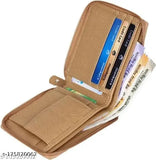 Beige faux leather round chain wallet, one compartment, free size (4cm x 10cm/4cm x 5cm) - men's accessory from India
