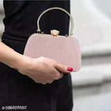 Fashionable metallic clutch, rose gold hardware, for formal events and weddings