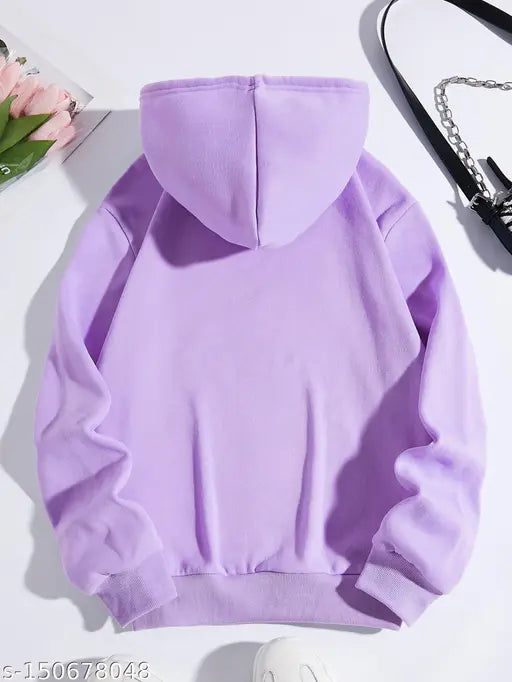 Cotton blend hoodie for girls, self-designed pattern, long sleeves (8-9 yrs to 15-16 yrs), Indian origin