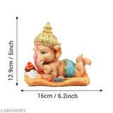 Resin Ganesh Idol (16cm x 12.9cm) - Exquisitely crafted Indian decorative Ganesha for home or office