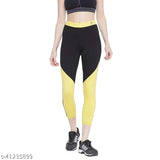 High-quality cotton blend solid color sports leggings for women/girls, perfect for yoga and gym workouts