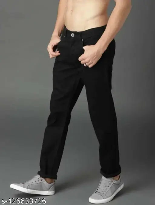 Cotton solid Man teddy bear jeans, relaxed fit for men, India-made denim apparel