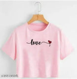 Cotton blend women's T-shirt combo (2 pack), trendy Love And Cate designs, floral motif and fun print, great for summer, India origin