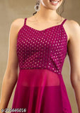 Women's Georgette Sequin Work Kurta with Palazzo Sets, solid-colored embroidery design, sleeveless, Indian fashion