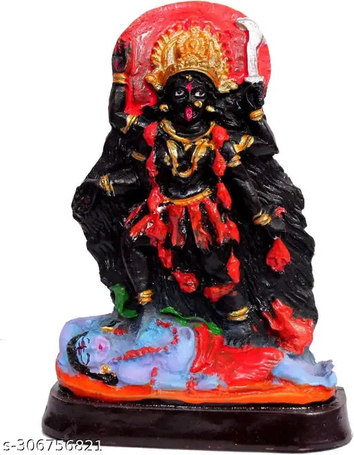 Mini Indian resin Kali statue, handcrafted artifact for car dashboard decor