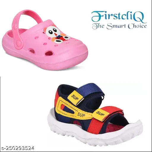 Pink EVA Panda Crocs Firstcliq Sandals for Kids, breathable and lightweight comfort