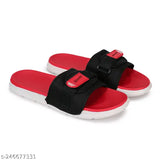 Red and black sport sandals, with adjustable straps