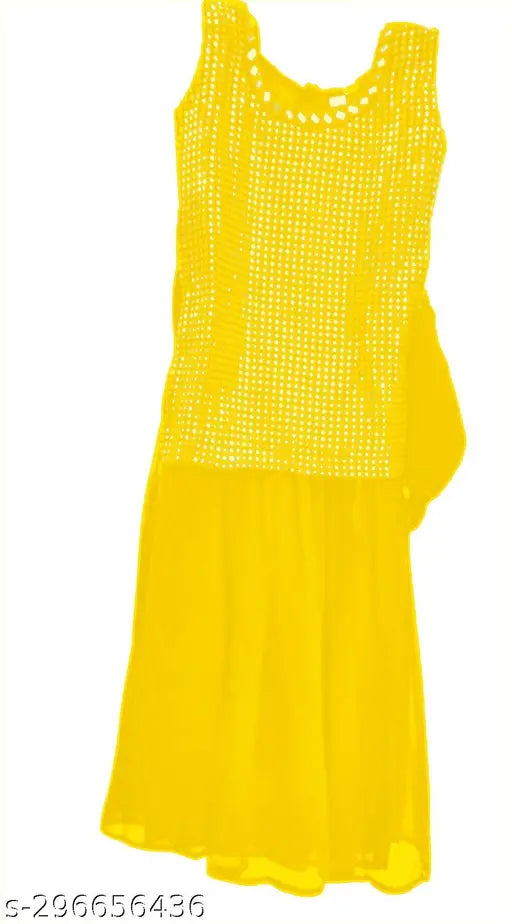Embellished Georgette girls festive party set by Anila Fashion for 2-12 years old, Indian ethnic Kurta & Plazzo
