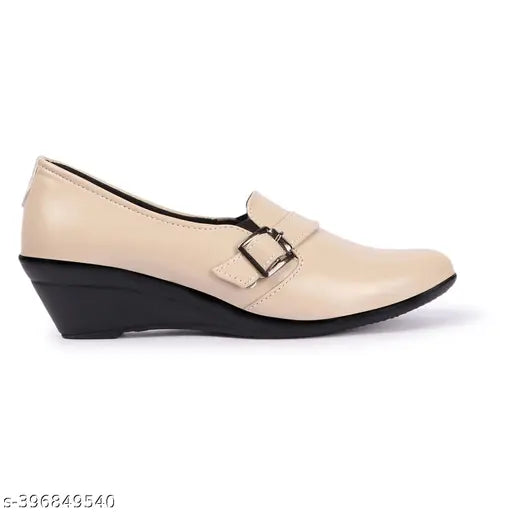 Synthetic leather black bellies pumps mules for women - lightweight airmix sole, water resistant, comfortable formal wear