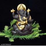 Resin Adiyogi Shiva & Kamal Ganesh Idol with 20 smoke cones, Indian handicraft showpiece for home temple or car decor