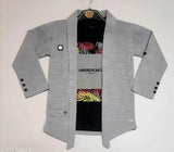 Kids blazer, cotton, gray jacket