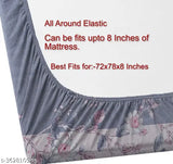 Grey pink glace cotton, superfine botanical flat sheets - double queen size with 2 pillow covers, ideal for adults in summer. Made in India