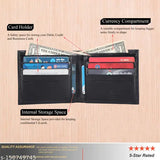 Black faux leather RFID wallet & pen combo for men, regular size with 8 card slots and 2 compartments, solid design from India