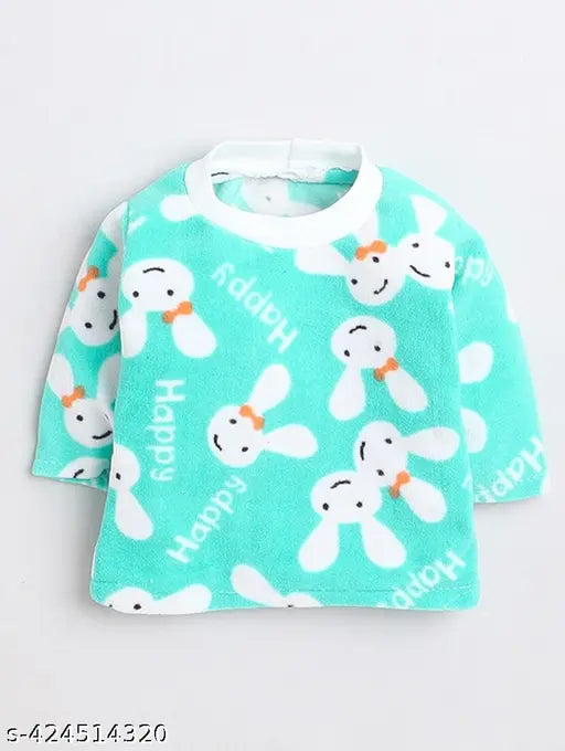 Wool dungarees for kids winterwear, printed net style with short sleeves (0-3 Months) from India