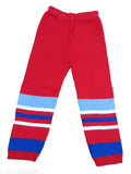 Red striped kids' wool sweater set (NJ Line), high-quality Indian-made winter wear for toddlers